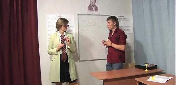  Russian mature teacher 8 - Olga (math lesson)